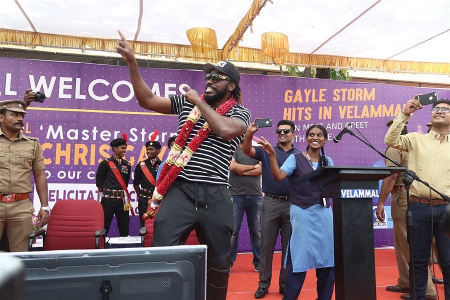 West Indies Cricketer Chris Gayle Visited Velammal School