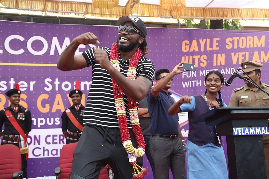 West Indies Cricketer Chris Gayle Visited Velammal School