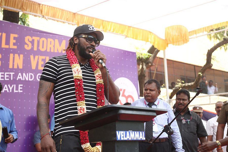 West Indies Cricketer Chris Gayle Visited Velammal School