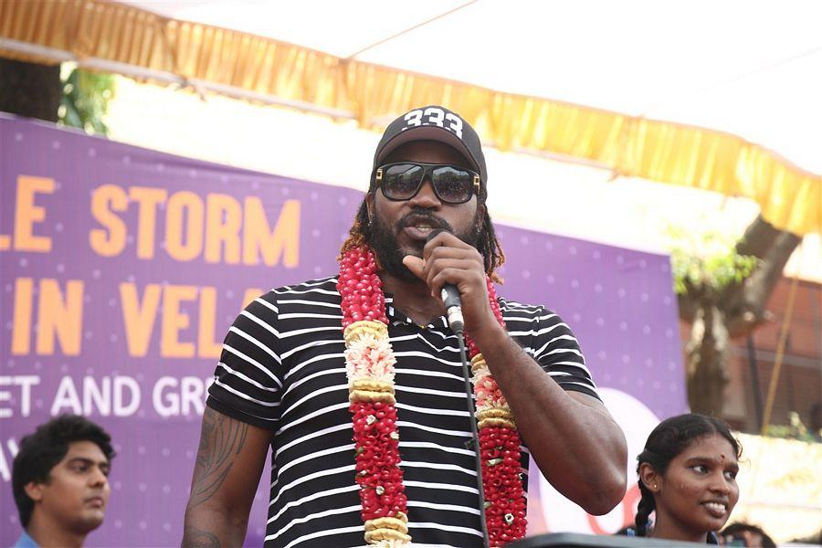 West Indies Cricketer Chris Gayle Visited Velammal School