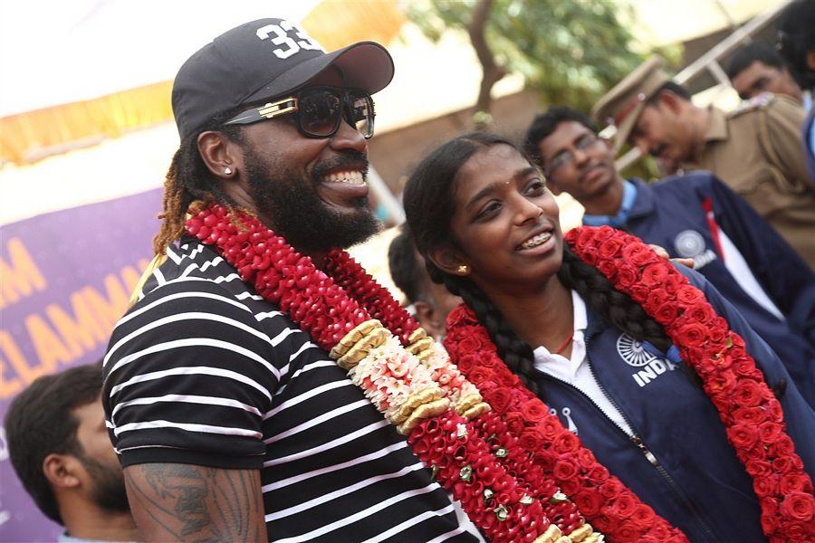 West Indies Cricketer Chris Gayle Visited Velammal School