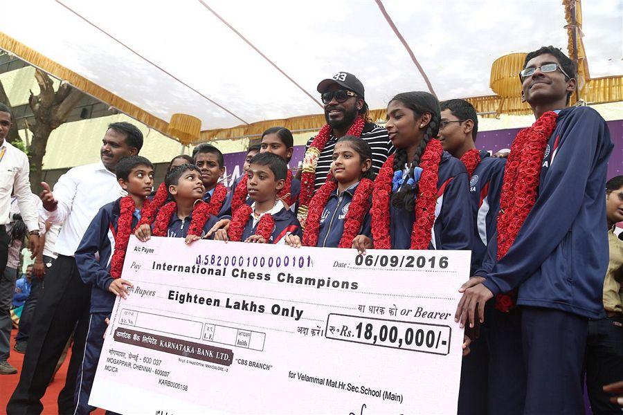 West Indies Cricketer Chris Gayle Visited Velammal School