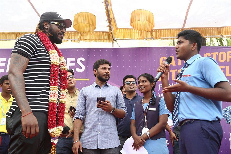 West Indies Cricketer Chris Gayle Visited Velammal School