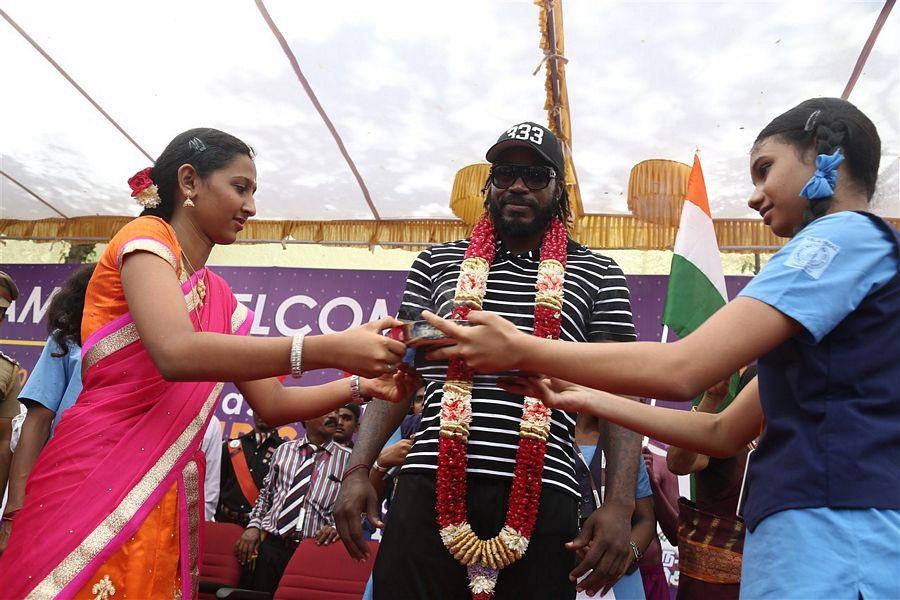 West Indies Cricketer Chris Gayle Visited Velammal School