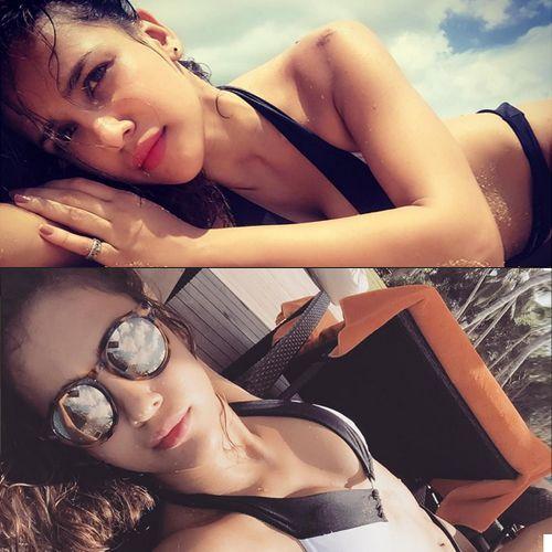 Aisha Sharma Shows Bikini Body at Beach Side Photos