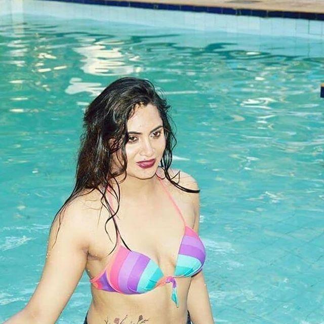 Bigg Boss Fame Aarshi Khan Hot & Sexy Bikini, Huge Cleavage Show Stills