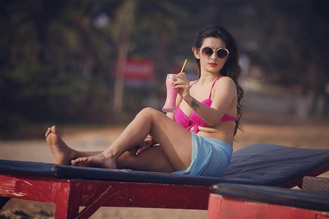 Hot Ankita Dave in Bikini At Goa Beach