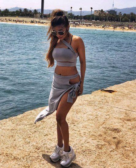 Niharikaa Agarwal exposes a little too much in a Net Bikini Photos