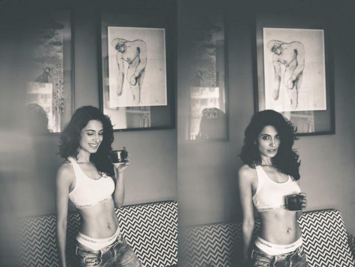 Pawan Heroine Sarah Jane Dias Caught Bikini Pics Goes Viral