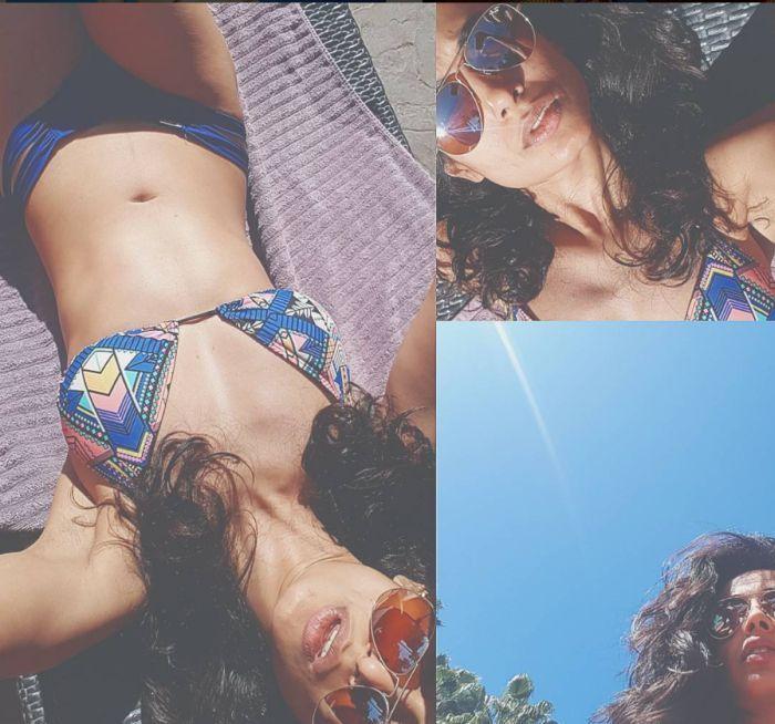 Pawan Heroine Sarah Jane Dias Caught Bikini Pics Goes Viral