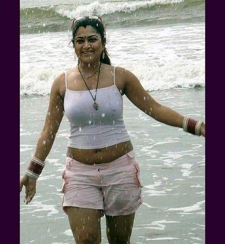 South Indian Actress Wet Saree Hot Navel Photos