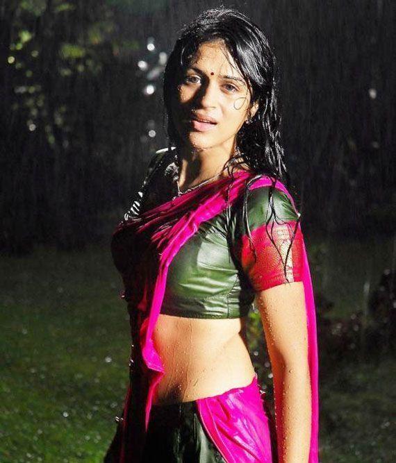 South Indian Actresses In Wet Saree Hot Show Photos Collections