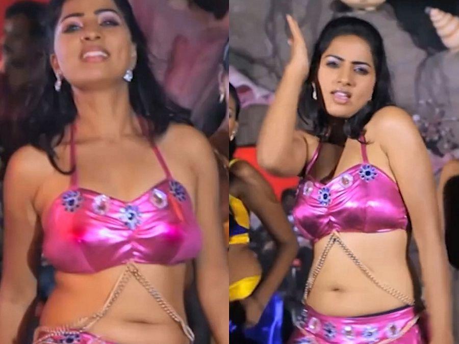 Tamil Actress Srushti Dange hot & wide Deep Cleavage Navel Show Stills