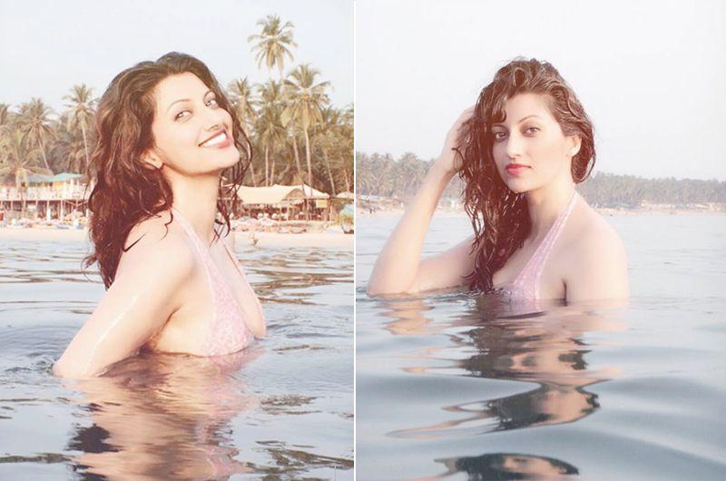 Telugu Item Girl Hamsa Nandini Enjoying in Beach Holiday Photos