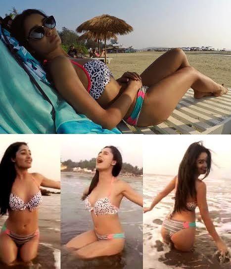 Tridha Choudhury UNSEEN Bikini show in Goa Beach Photos