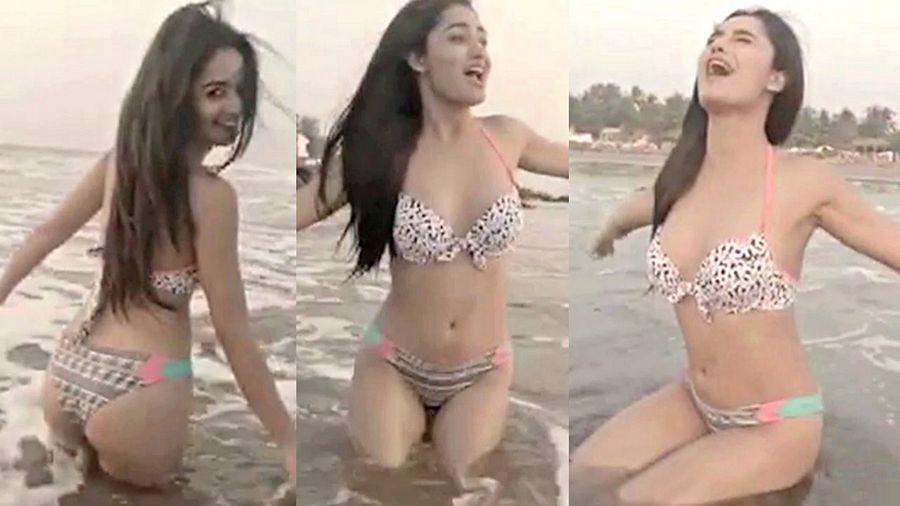 Tridha Choudhury UNSEEN Bikini show in Goa Beach Photos