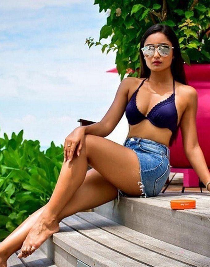 Tridha Choudhury in Bikini Hot Swimming Photos at Goa