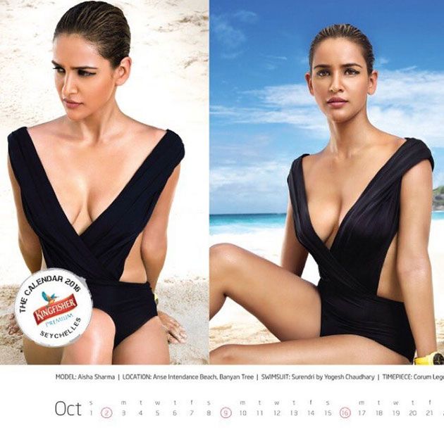 Aisha Sharma Spicy Photoshoot For Kingfisher Calendar 2016