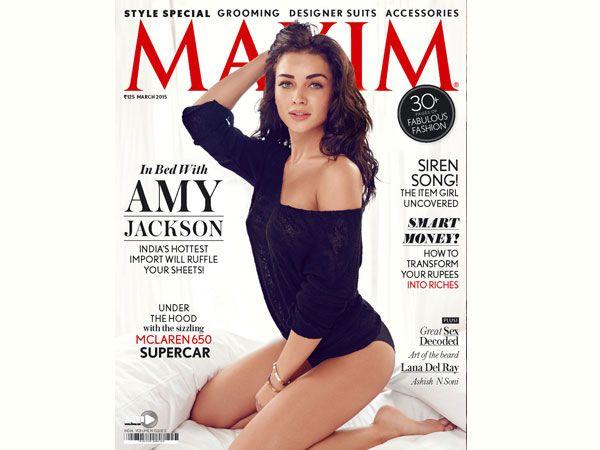 Amy Jackson Hot Photos On Bed