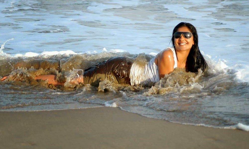 Kamalini Mukherjee Hot Beach Stills