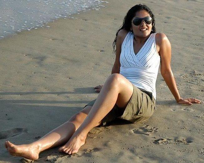 Kamalini Mukherjee Hot Beach Stills