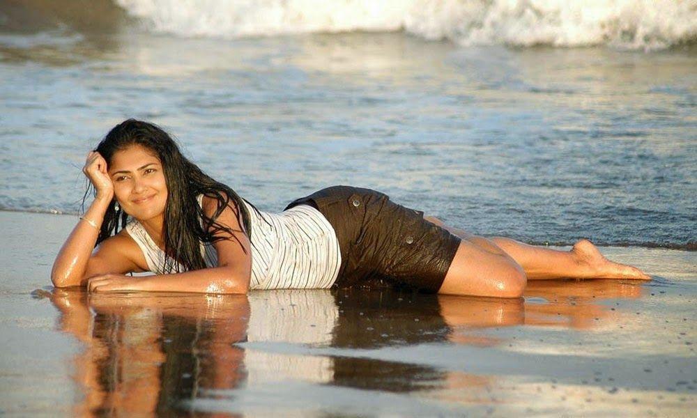 Kamalini Mukherjee Hot Beach Stills