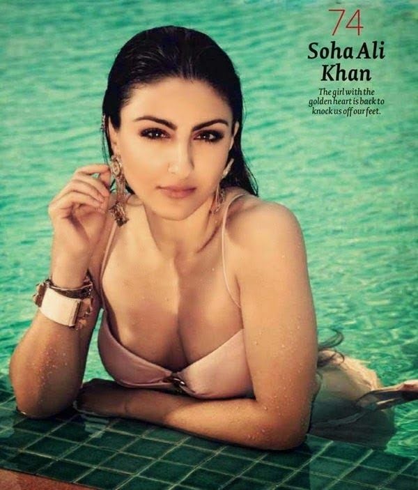 Soha Ali Khan Hot Bikini Stills