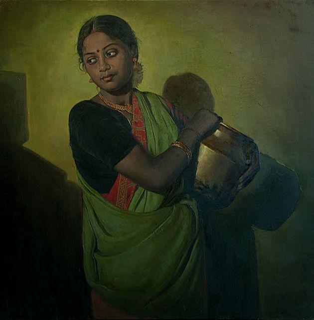 50 Most Beautiful South Indian Woman OIL Painting