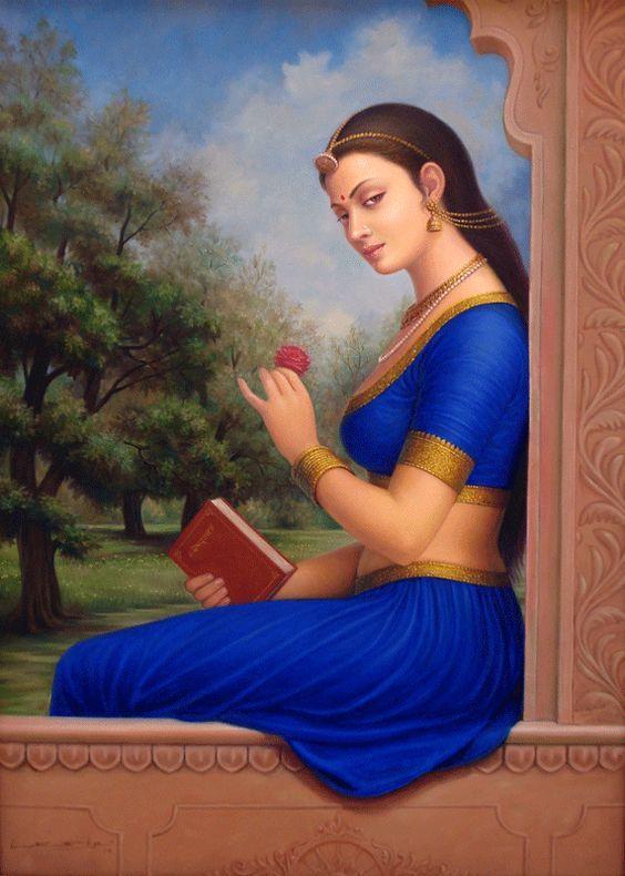 50 Most Beautiful South Indian Woman OIL Painting