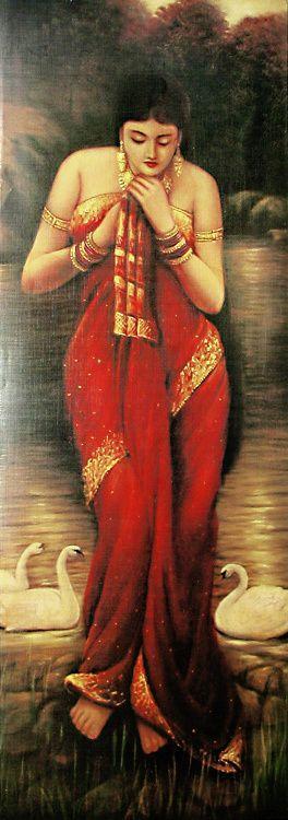 50 Most Beautiful South Indian Woman OIL Painting