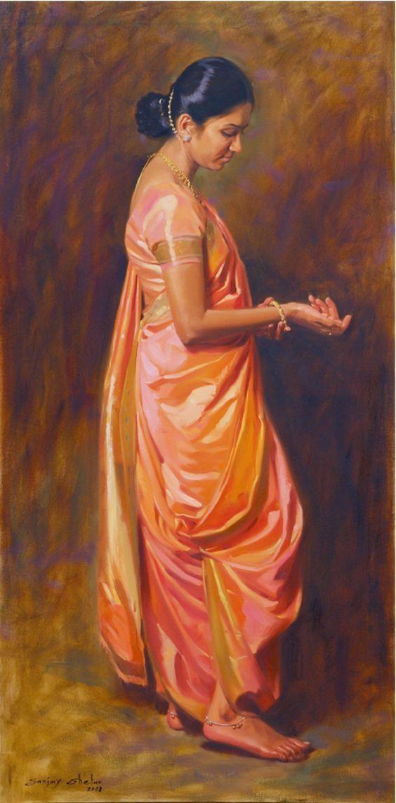 50 Most Beautiful South Indian Woman OIL Painting