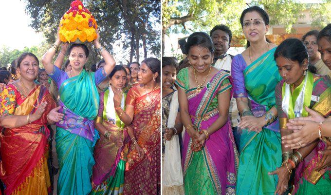 Actor Gautami Participates Bathukamma Fest at Borgaon Photos