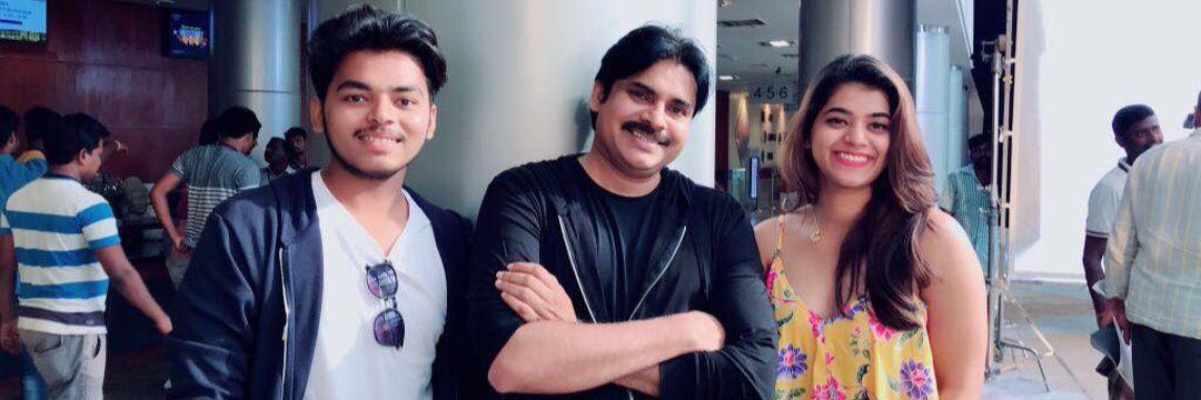 Actor Pawan Kalyan & Trivikram from the sets of PSPK25
