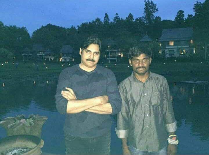 Actor Pawan Kalyan & Trivikram from the sets of PSPK25