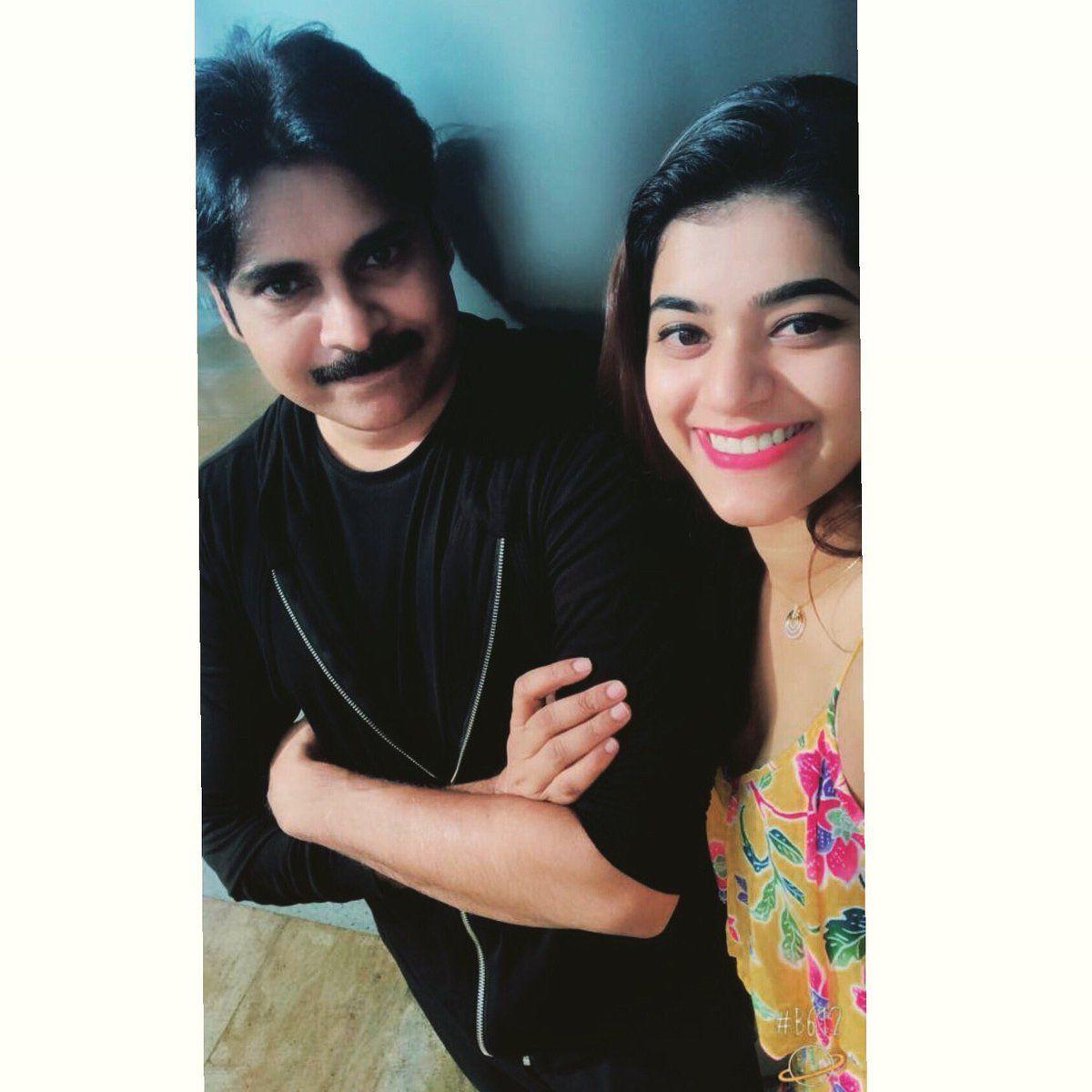 Actor Pawan Kalyan & Trivikram from the sets of PSPK25