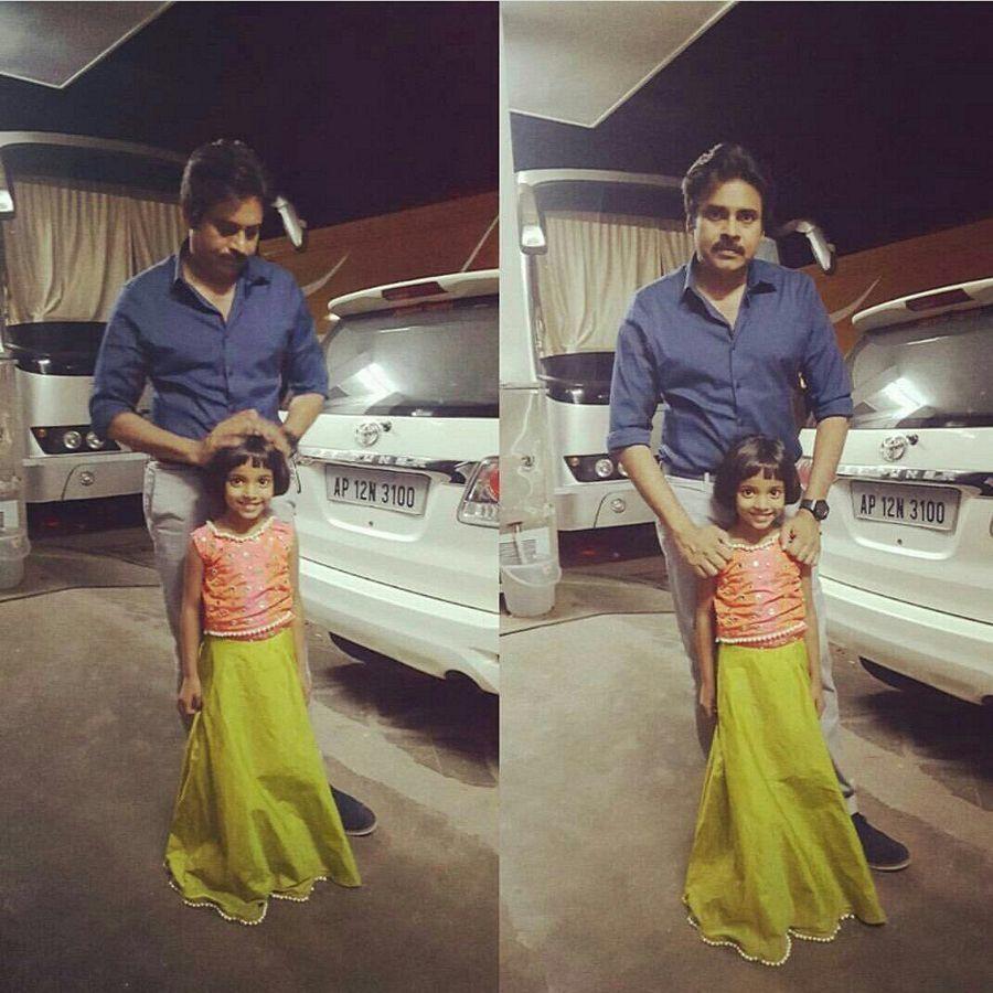 Actor Pawan Kalyan & Trivikram from the sets of PSPK25