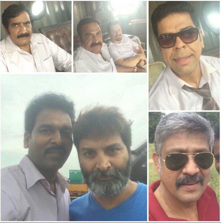 Actor Pawan Kalyan & Trivikram from the sets of PSPK25