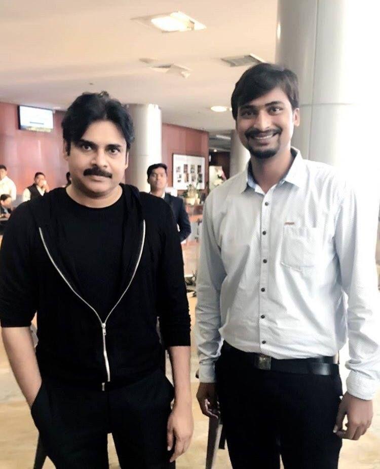 Actor Pawan Kalyan & Trivikram from the sets of PSPK25
