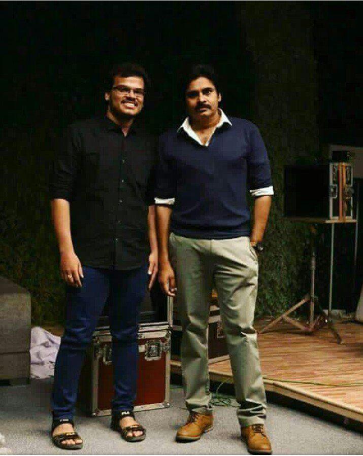 Actor Pawan Kalyan & Trivikram from the sets of PSPK25