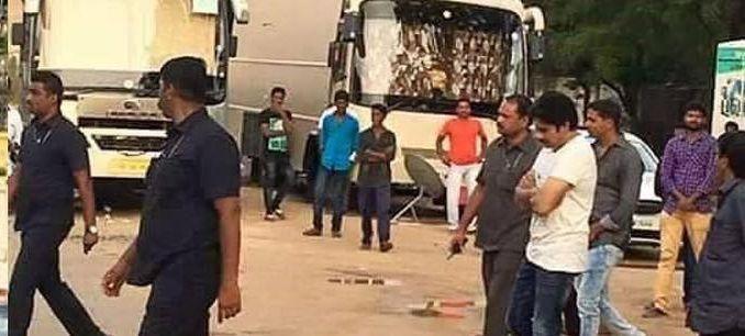 Actor Pawan Kalyan & Trivikram from the sets of PSPK25