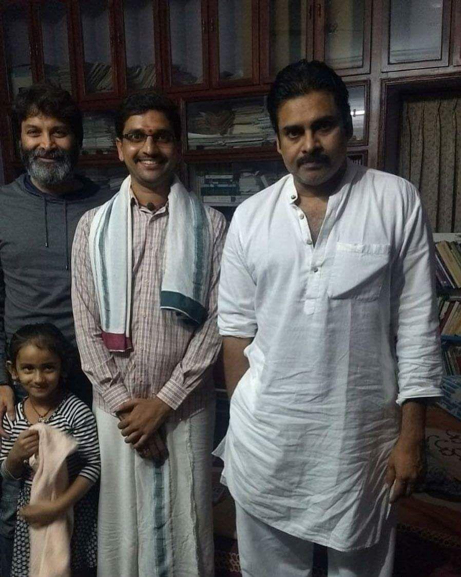Actor Pawan Kalyan & Trivikram from the sets of PSPK25