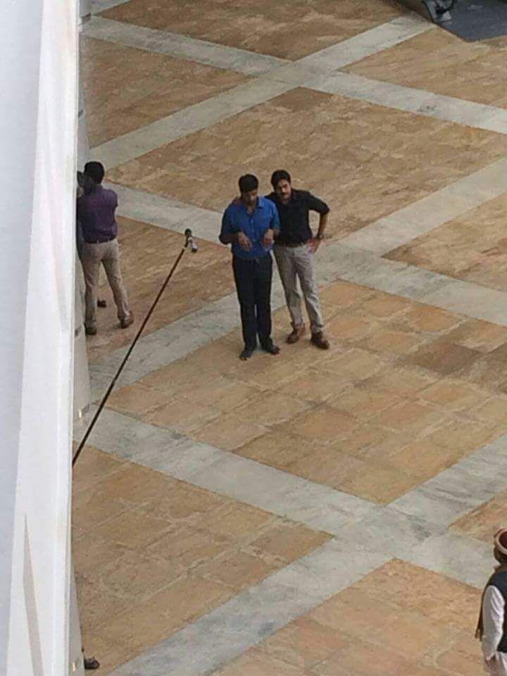 Actor Pawan Kalyan & Trivikram from the sets of PSPK25