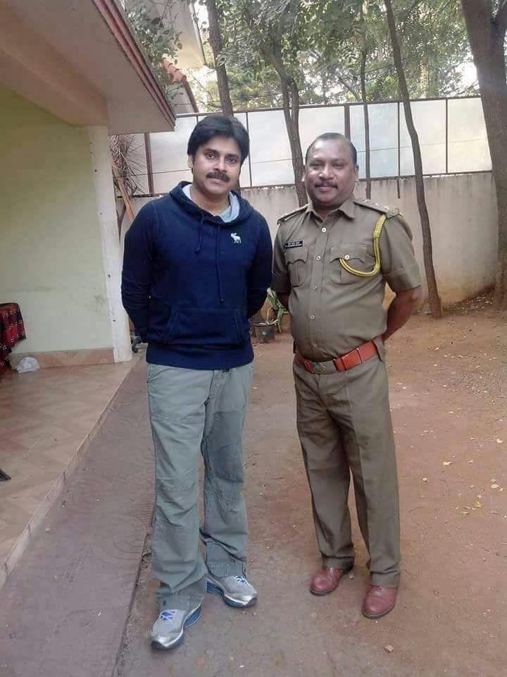 Actor Pawan Kalyan & Trivikram from the sets of PSPK25