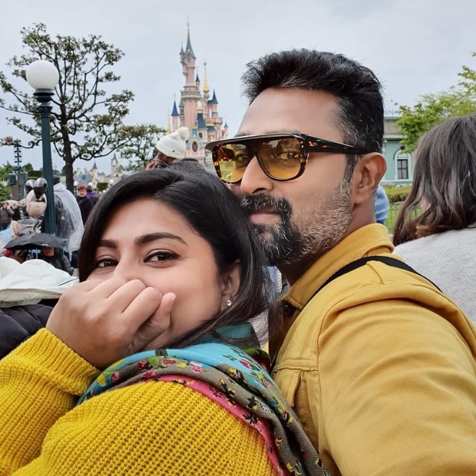 Actor Prasanna and Actress Sneha during their vacation