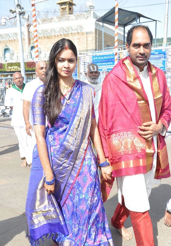 Director Krish and Ramya Visit Tirumala Temple Photos