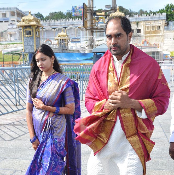 Director Krish and Ramya Visit Tirumala Temple Photos