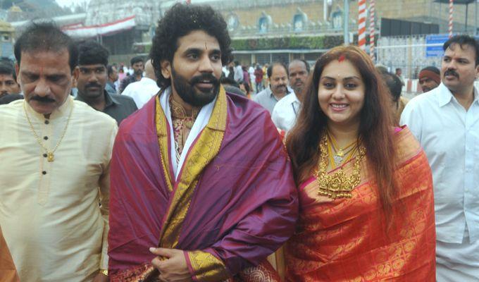 Actress Namitha & Veerendra Visits Tirumala After Marriage Photos