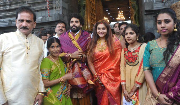 Actress Namitha & Veerendra Visits Tirumala After Marriage Photos