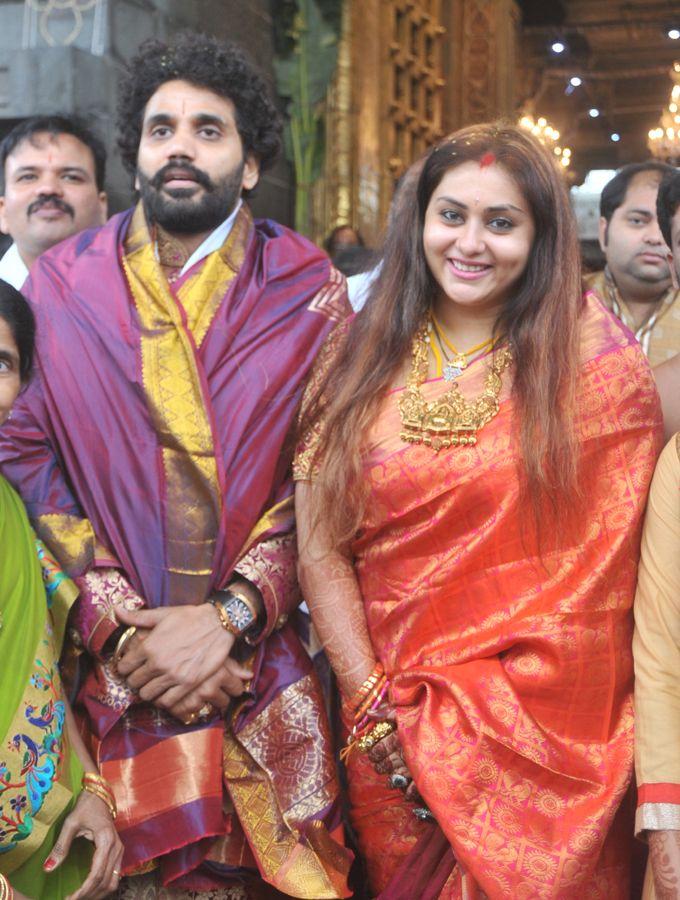 Actress Namitha & Veerendra Visits Tirumala After Marriage Photos