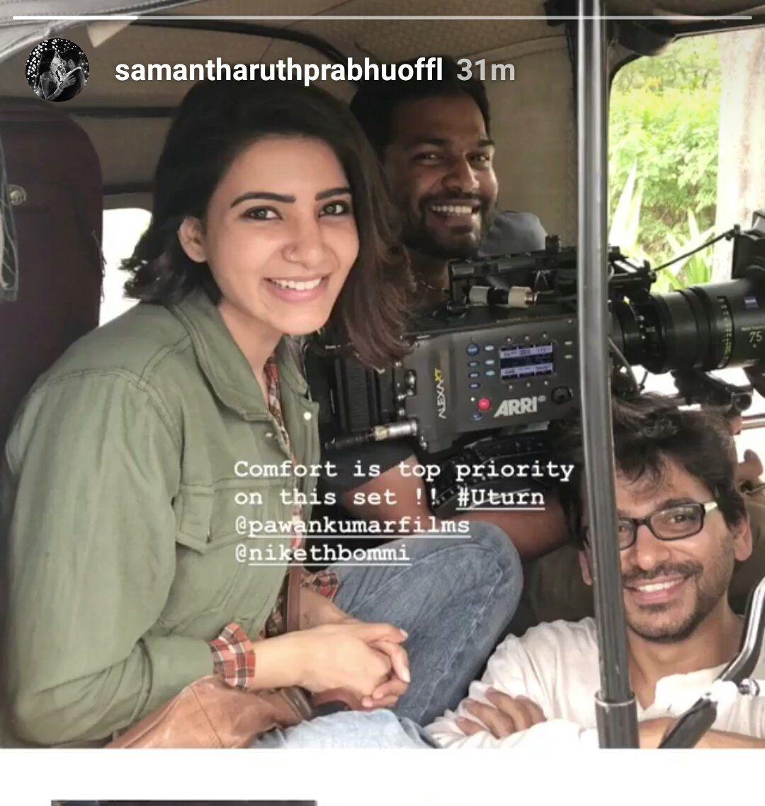 Actress Samantha from the sets of UTurn Movie Stills